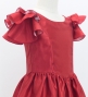 Kids Custom 3-tiered frilled sleeves Midi Dress / JCp92-solid