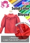 Kids Custom Yoke Frill Blouse with Shantung / JCp111-solid