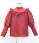 Kids Custom Yoke Frill Blouse with Shantung / JCp111-solid