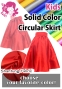 Kids Custom Long Shantung Circular Skirt / JCp116-solid