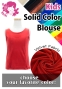 Kids Custom U-neck Blouse with Velvet / JCp129-solid