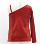 Kids Custom One Shoulder Long Sleeve Blouse with Velvet / JC146-solid