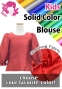 Kids Custom Three-quarter Sleeves Blouse with Shantung / JC148-solid