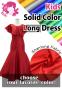 Kids Custom ruffled collar Long Dress / JCp28-solid