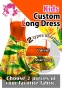 Kids Custom Long Dress with Velvet & Shantung / JCp85-mix
