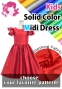 Kids Custom 3-tiered frilled sleeves Midi Dress / JCp92-solid