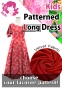 Kids Custom One Shoulder Flare sleeve Long Dress / JCp95-pattern