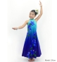 Hula Kids Long Hibiscus Dress with Velvet / Luxury Collection / Blue & Navy / Jp123blnv