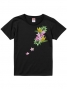 Hula Print T-shirt / Bird of Paradise & Plumeria / Black / JT1516b