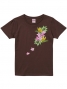 Hula Print T-shirt / Bird of Paradise & Plumeria / Brown / JT1516br