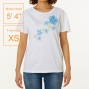 Hula Print T-shirt / Hibiscus & Plumeria / Yellow / JT789y