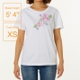 Hula Print T-shirt / Hibiscus & Tiare / Black / JT790b