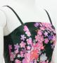 Japan Fabric Long Dress with Cherry Blossom Print / Shantung / Black / JW001bk