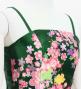 Japan Fabric Long Dress with Cherry Blossom Print / Shantung / Green / JW001gr