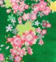 Japan Fabric Long Dress with Cherry Blossom Print / Shantung / Green / JW001gr