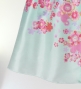 Japan Fabric Long Dress with Cherry Blossom Print / Shantung / Light Blue / JW001lbl