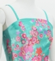 Japan Fabric Long Dress with Cherry Blossom Print / Shantung / Light Blue / JW001lbl