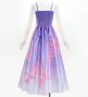 Japan Fabric Long Dress with Cherry Blossom Print / Shantung / Light Purple / JW001lpu