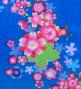 Japan Fabric Long Dress with Cherry Blossom Print / Velvet / Blue / JW002bl