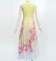 Japan Fabric Long Dress with Cherry Blossom Print / Velvet / Cream Yellow / JW002crye