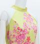 Japan Fabric Long Dress with Cherry Blossom Print / Velvet / Cream Yellow / JW002crye