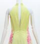 Japan Fabric Long Dress with Cherry Blossom Print / Velvet / Cream Yellow / JW002crye