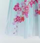 Japan Fabric Long Dress with Cherry Blossom Print / Velvet / Light Blue / JW002lbl