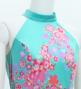 Japan Fabric Long Dress with Cherry Blossom Print / Velvet / Light Blue / JW002lbl