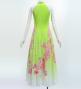 Japan Fabric Long Dress with Cherry Blossom Print / Velvet / Light Green / JW002lgr
