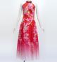 Japan Fabric Long Dress with Cherry Blossom Print / Velvet / Red / JW002rd