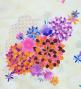 Japan Fabric Long Dress with Chrysanthemum & Plum Blossom & Cherry Blossom Print / Shantung / Beigu / JW003be