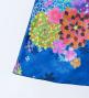 Japan Fabric Long Dress with Chrysanthemum & Plum Blossom & Cherry Blossom Print / Shantung / Blue / JW003bl
