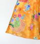 Japan Fabric Long Dress with Chrysanthemum & Plum Blossom & Cherry Blossom Print / Shantung / Orange / JW003or