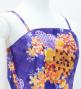 Japan Fabric Long Dress with Chrysanthemum & Plum Blossom & Cherry Blossom Print / Shantung / Purple / JW003pu