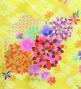Japan Fabric Long Dress with Chrysanthemum & Plum Blossom & Cherry Blossom Print / Shantung / Yellow / JW003ye