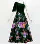 Japan Fabric One Shoulder Frill Sleeve Long Dress / Black / JW004bk
