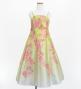 Kids Japan Fabric Long Dress with Cherry Blossom Print / Shantung / Cream Yellow / JWp001crye