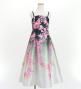 Kids Japan Fabric Long Dress with Cherry Blossom Print / Shantung / Black / JWp001bk