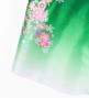 Kids Japan Fabric Long Dress with Cherry Blossom Print / Shantung / Green / JWp001gr