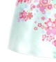 Kids Japan Fabric Long Dress with Cherry Blossom Print / Shantung / Light Blue / JWp001lbl
