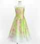 Kids Japan Fabric Long Dress with Cherry Blossom Print / Shantung / Light Green / JWp001lgr