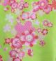 Kids Japan Fabric Long Dress with Cherry Blossom Print / Shantung / Light Green / JWp001lgr