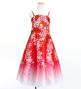 Kids Japan Fabric Long Dress with Cherry Blossom Print / Shantung / Red / JWp001rd
