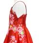 Kids Japan Fabric Long Dress with Cherry Blossom Print / Shantung / Red / JWp001rd
