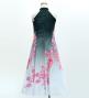 Kids Japan Fabric Long Dress with Cherry Blossom Print / Velvet / Black / JWp002bk