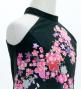 Kids Japan Fabric Long Dress with Cherry Blossom Print / Velvet / Black / JWp002bk