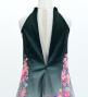 Kids Japan Fabric Long Dress with Cherry Blossom Print / Velvet / Black / JWp002bk