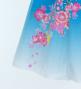 Kids Japan Fabric Long Dress with Cherry Blossom Print / Velvet / Blue / JWp002bl