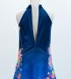 Kids Japan Fabric Long Dress with Cherry Blossom Print / Velvet / Blue / JWp002bl