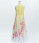 Kids Japan Fabric Long Dress with Cherry Blossom Print / Velvet / Cream Yellow / JWp002crye